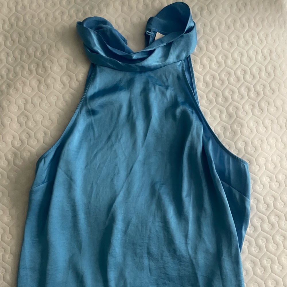 Wilfred Satin Halter Cami in Bright Blue